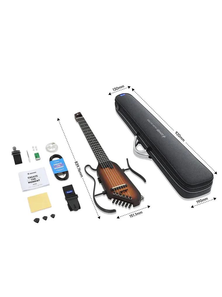 Guitarra electroacústica Donner HUSH™ C de nylon SUNBURST 2