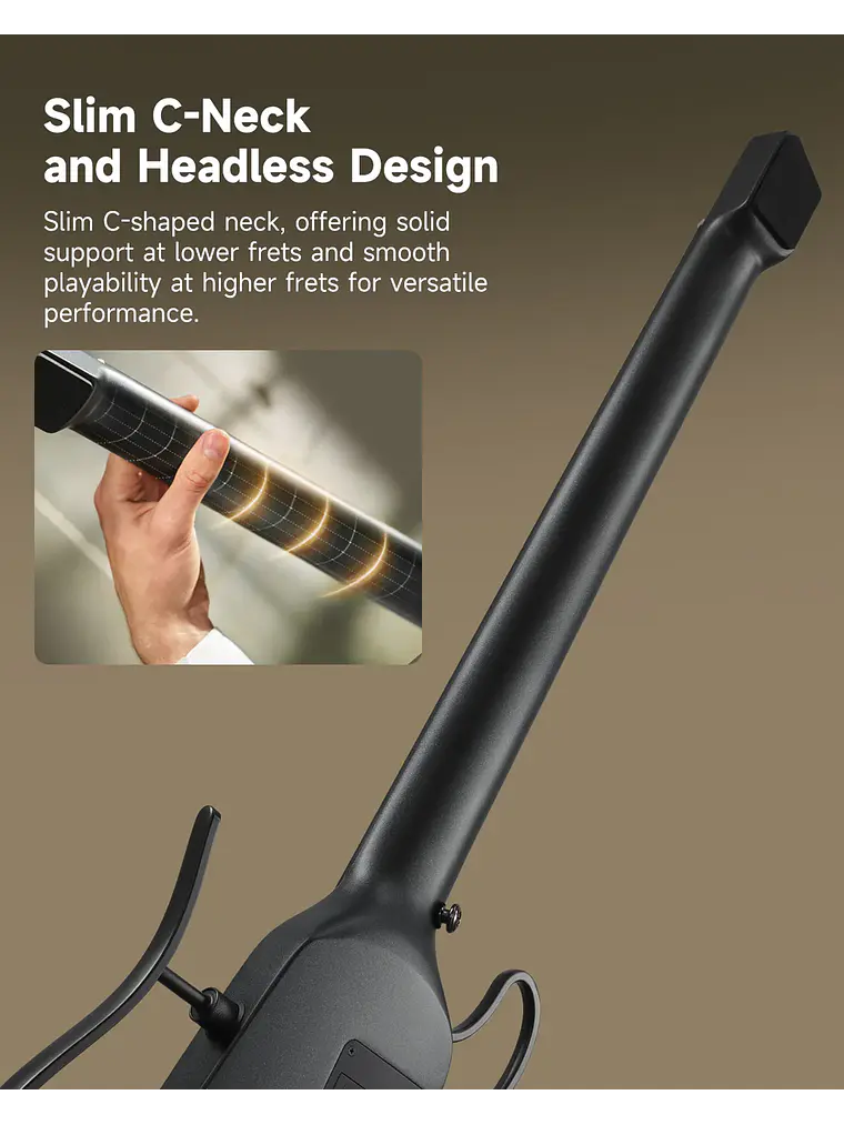 Guitarra electroacústica Donner HUSH™ C de nylon BLACK 8