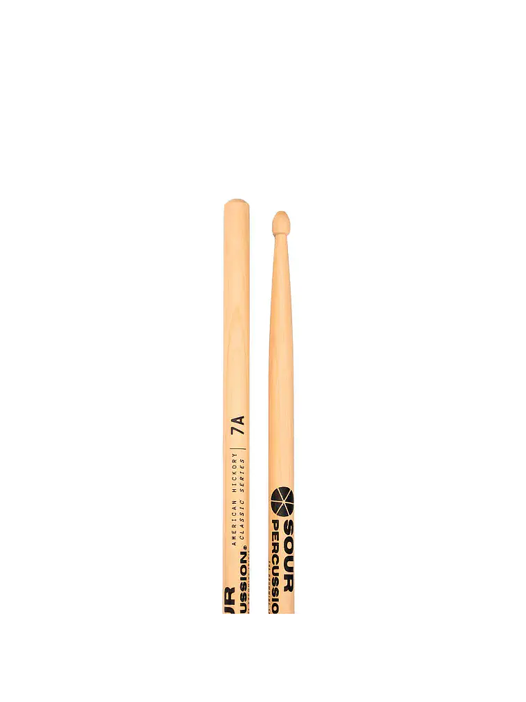Baquetas 7A Hickory Punta Acorn Madera Classic Series 1