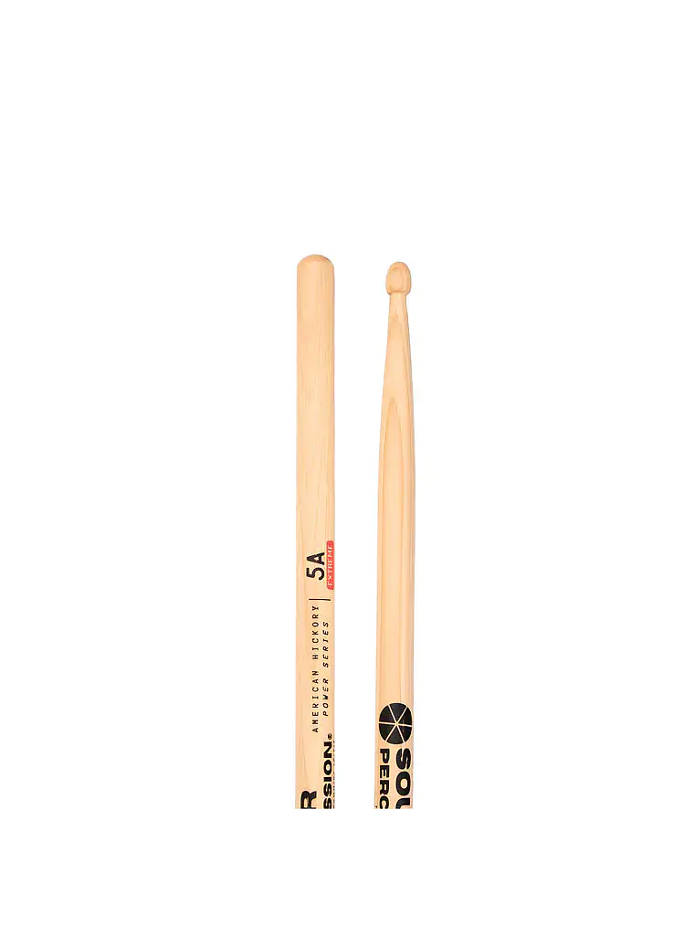 Baquetas 5A Extreme Hickory Punta Acorn Madera Power Series 1