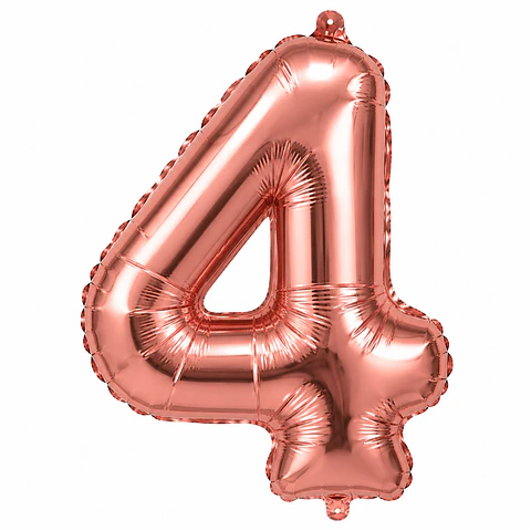 Globo metálico rose gold número 4 40 cm