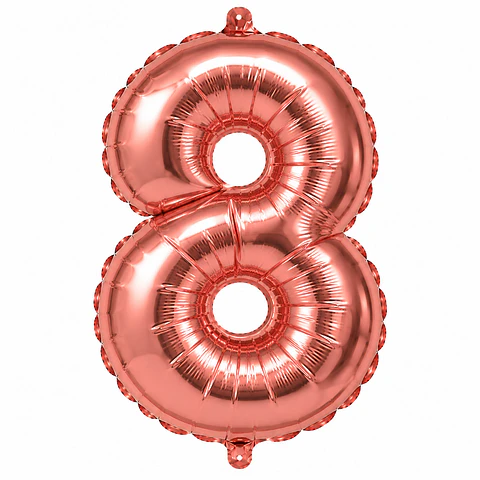 Globo metálico rose gold número 8 40 cm
