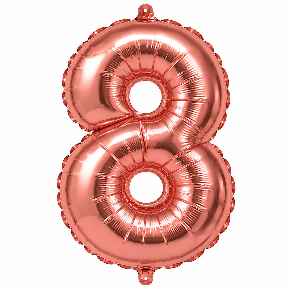 Globo metálico rose gold número 8 40 cm 1