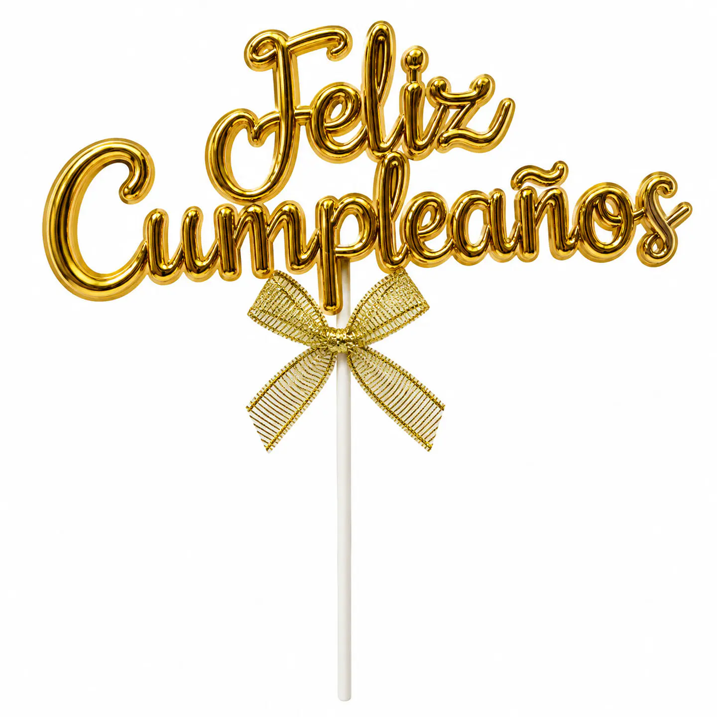 Topper para pastel Feliz cumpleaños dorado 1