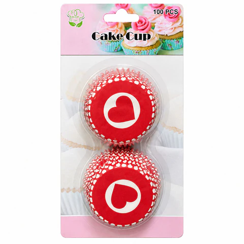Cápsula cupcake corazones 12 cm 100uni