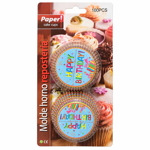 Cápsula de cupcake happy birth 12 cm 100uni