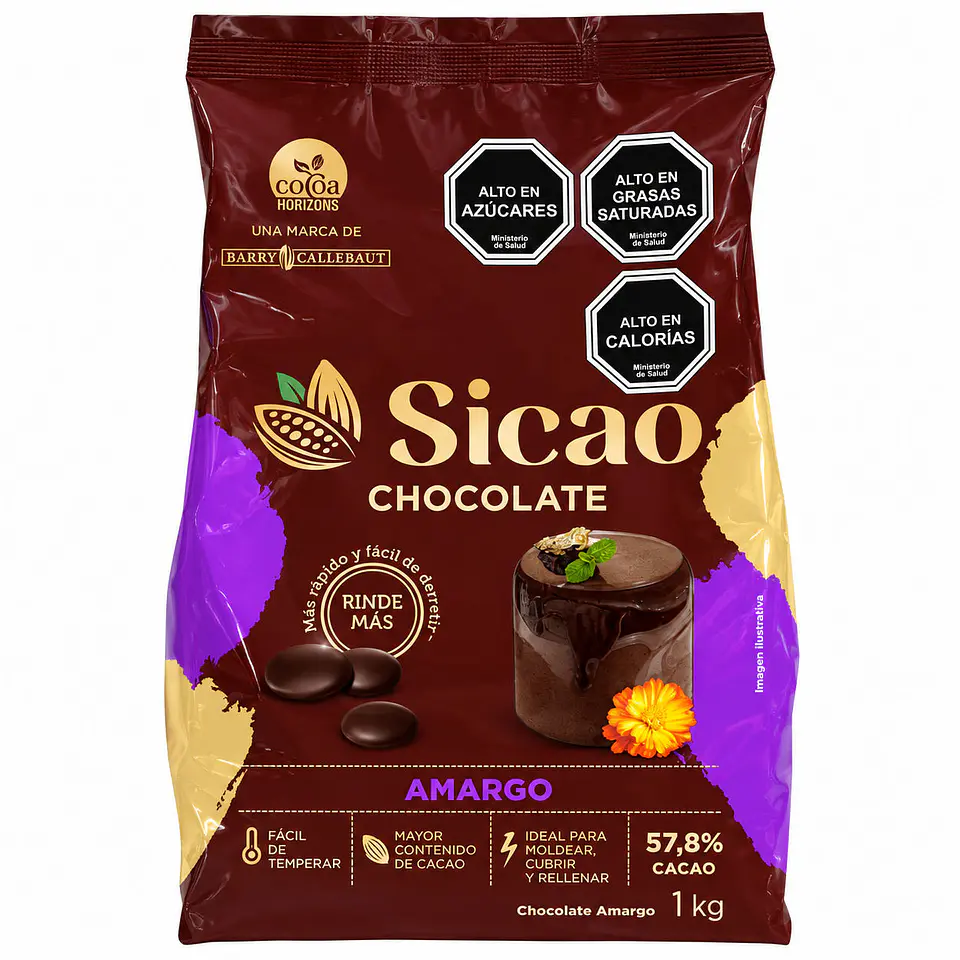 Chocolate Amargo Sicao 57,8% Cacao 1 kg 1