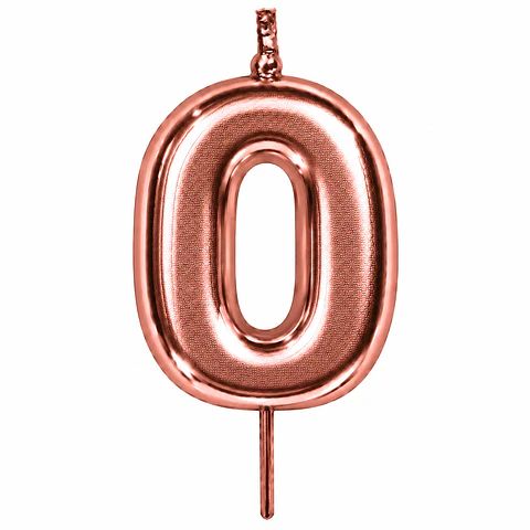 Vela Rose Gold número 0 9 cm