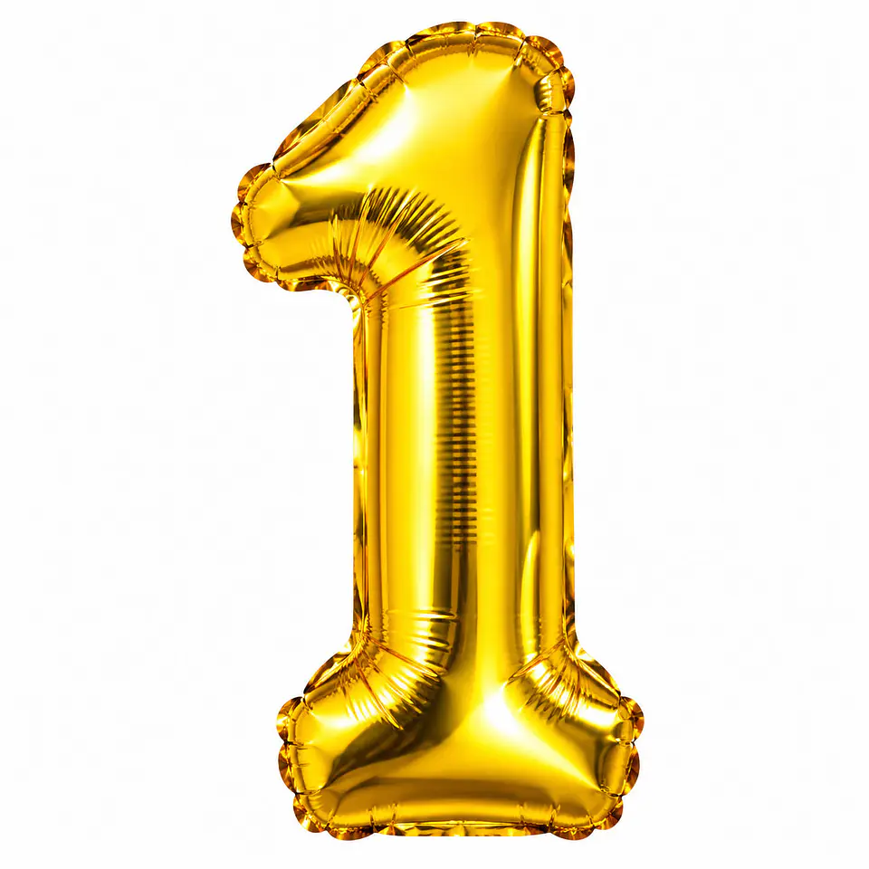 Globo metálico dorado número 1 40 cm 1