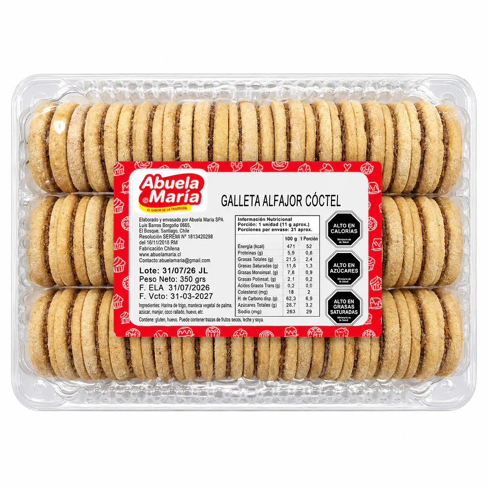 Galleta Alfajor Coctel Abuela María 350G 1