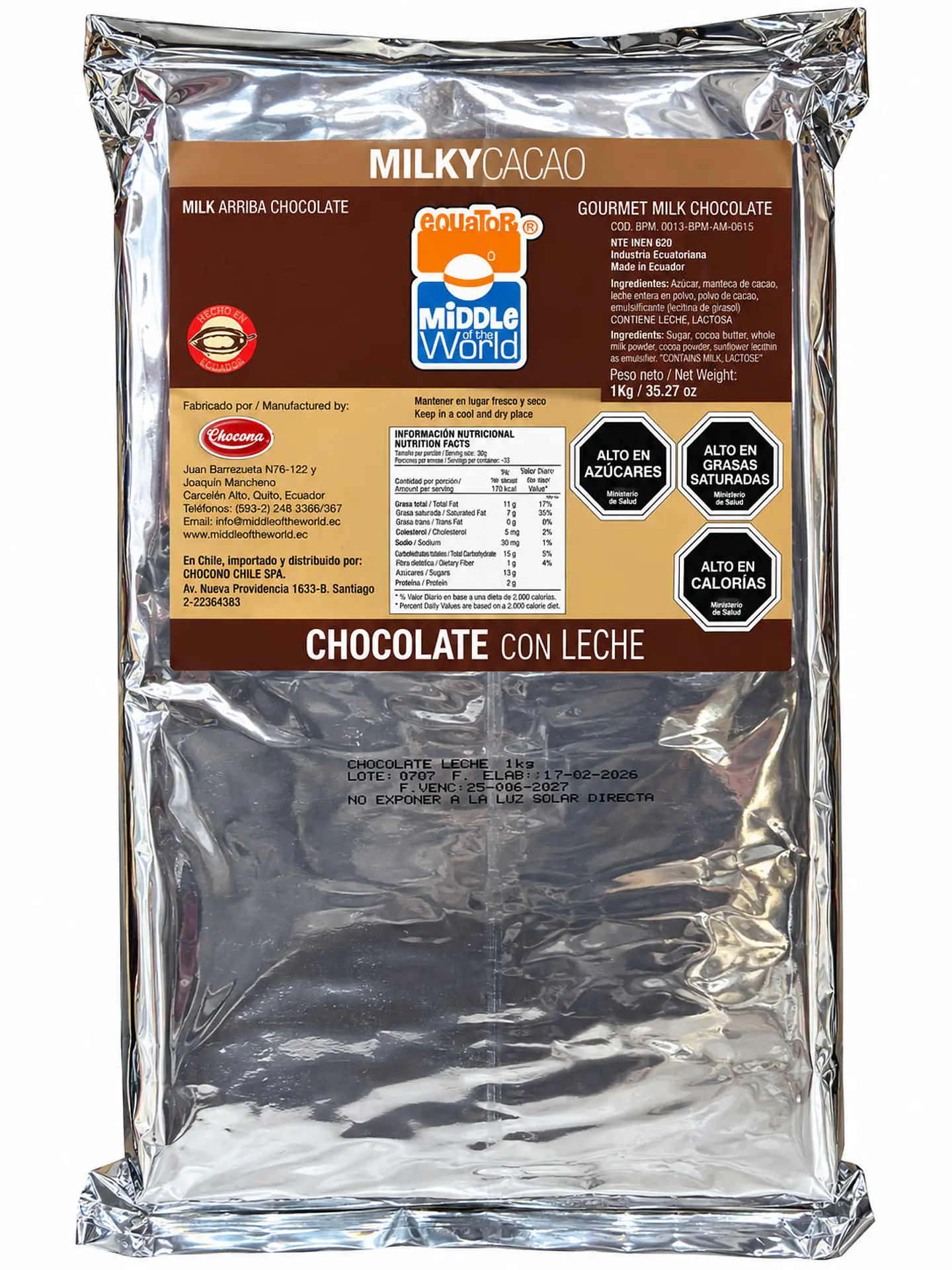 Chocolate con Leche Middle World 1 kg 1