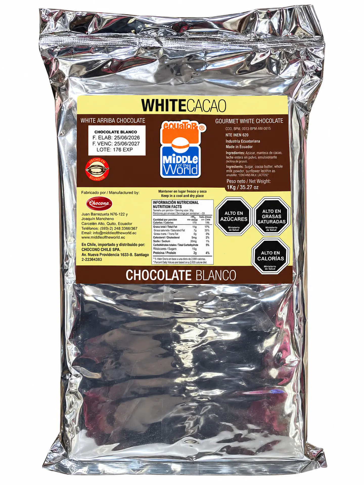 Chocolate Blanco Middle World 1 kg 1