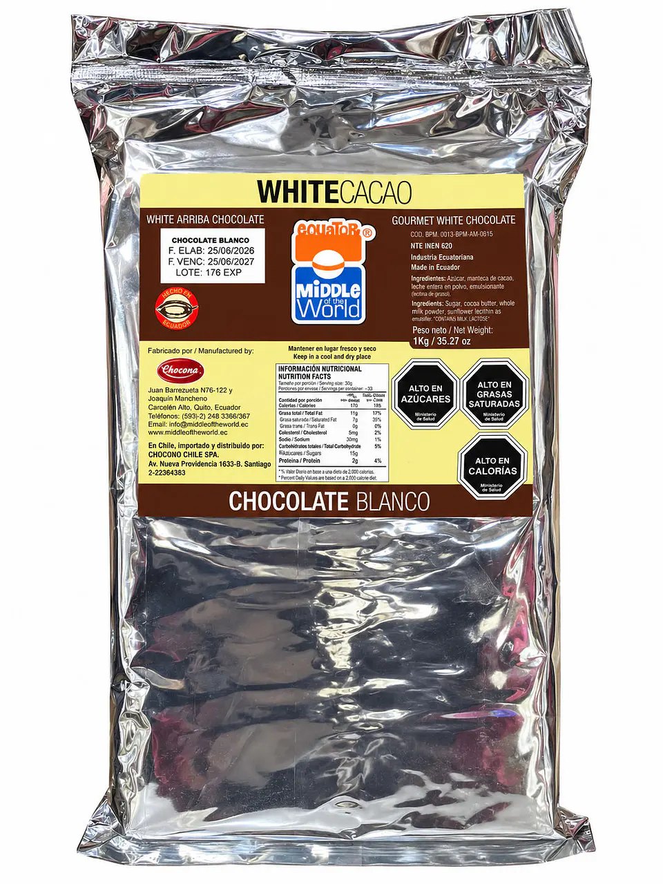 Chocolate Blanco Middle World 1 kg 1