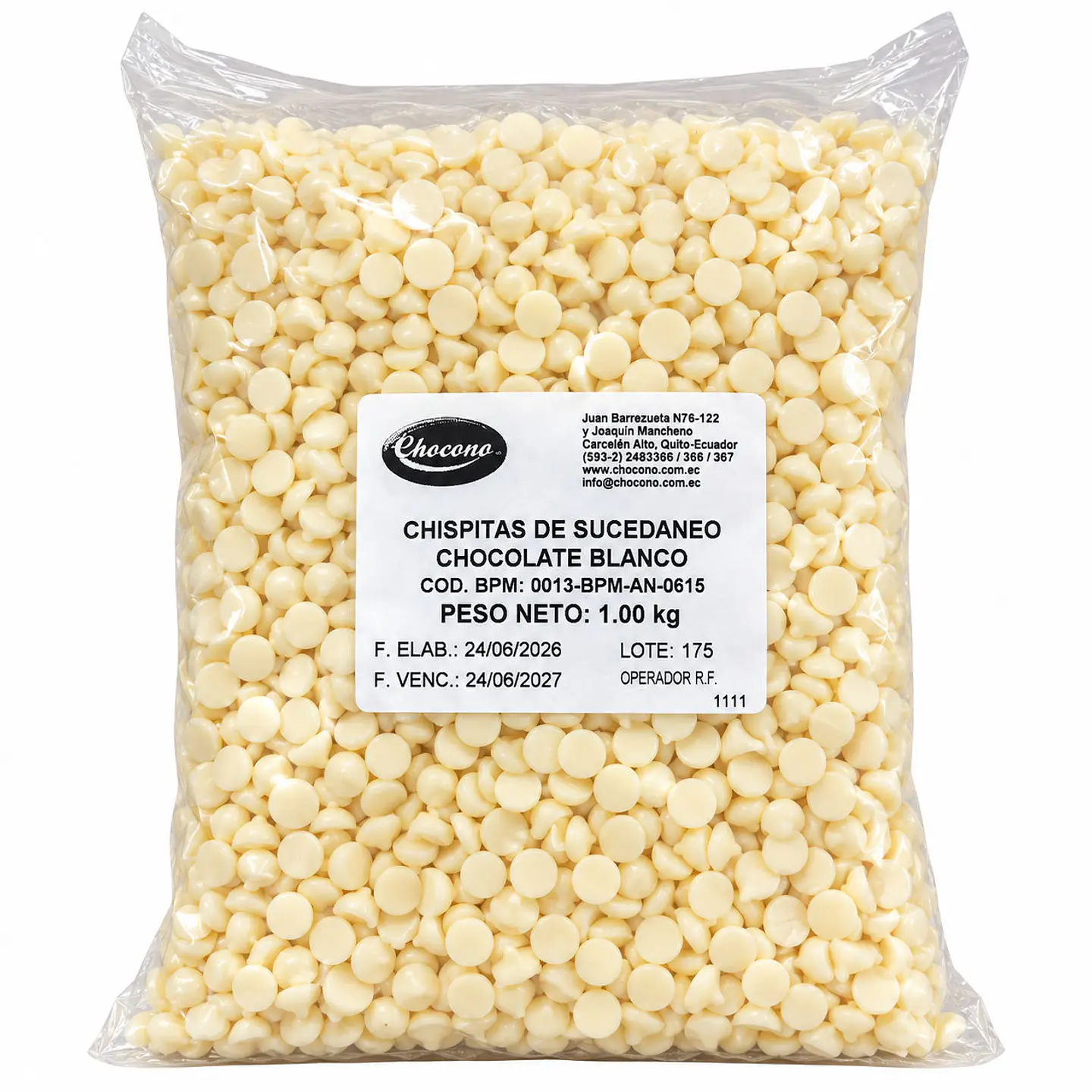 Chips de Chocolate Blanco Sucedáneo 1 kg 1