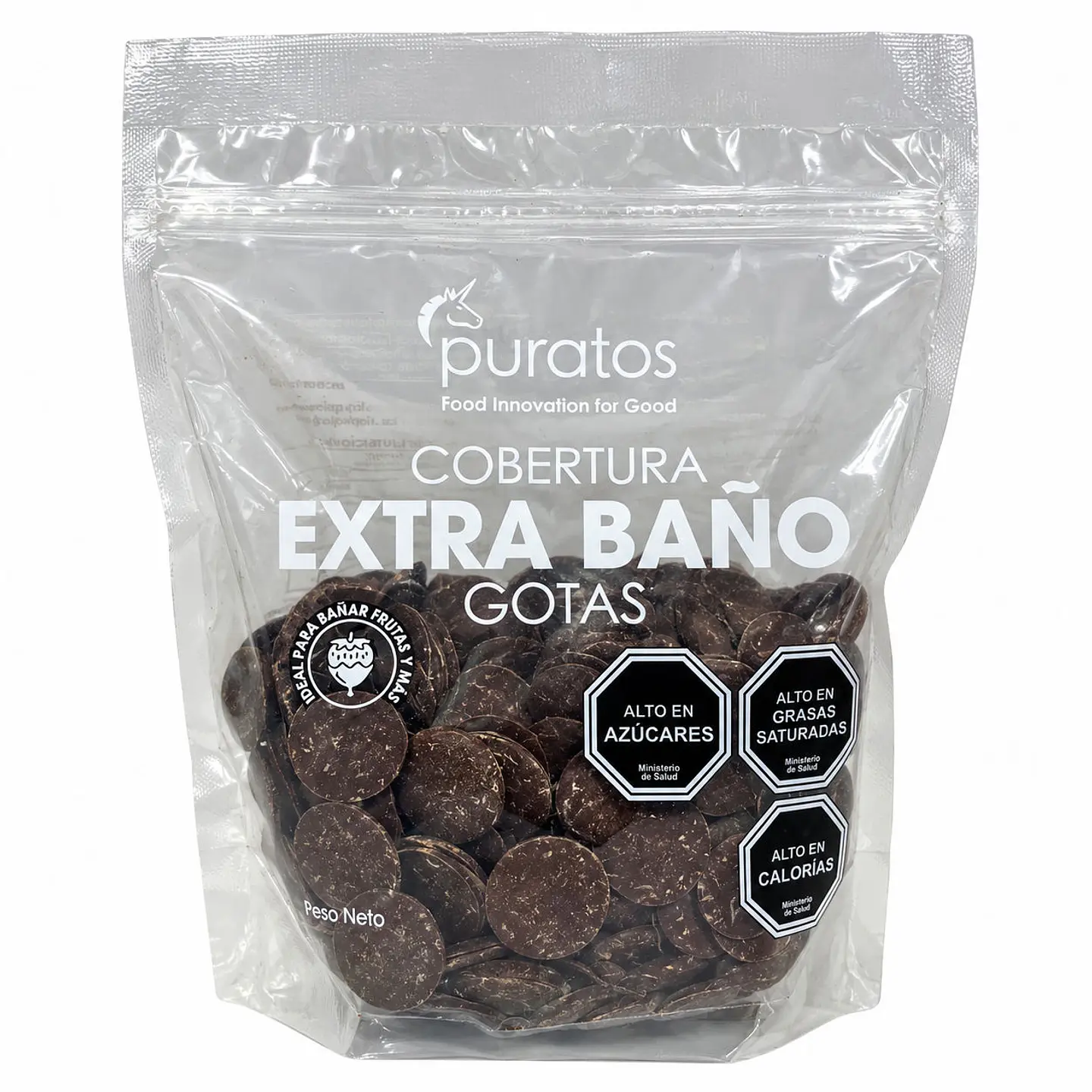 Cobertura de Chocolate Extra Baño Puratos en Gotas 500 g 1