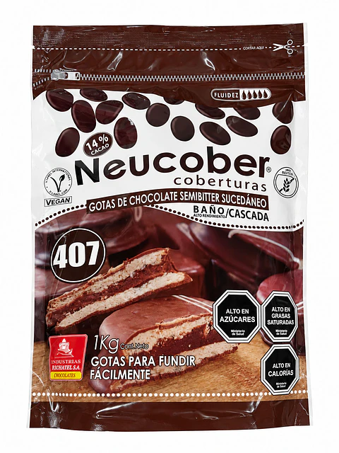 Cobertura de Chocolate Semibitter Neucober 14% Cacao 1 kg