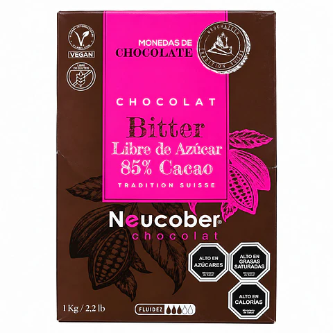 Chocolate Bitter Sin Azúcar 85% Cacao Neucober en Monedas 1 kg