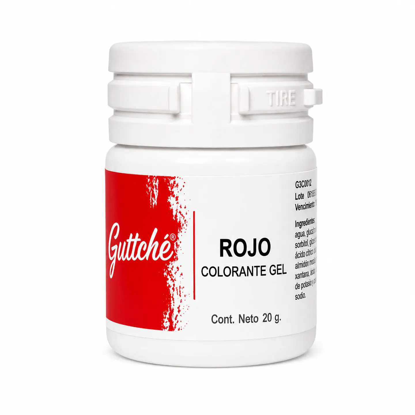 Colorante en Gel Guttche Rojo 20 g 1
