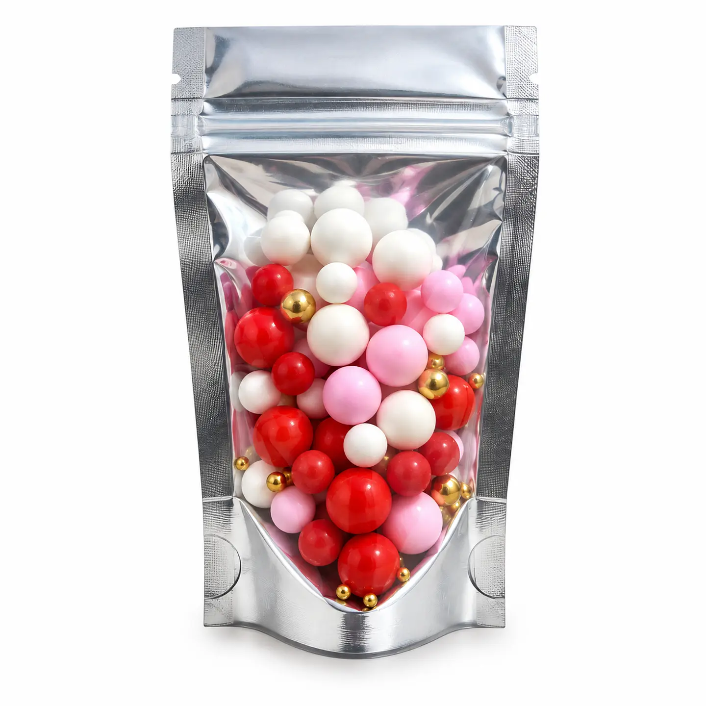 Sprinkles Mix Perlas Rojo, Rosado, Blanco y Dorado 80 g 1