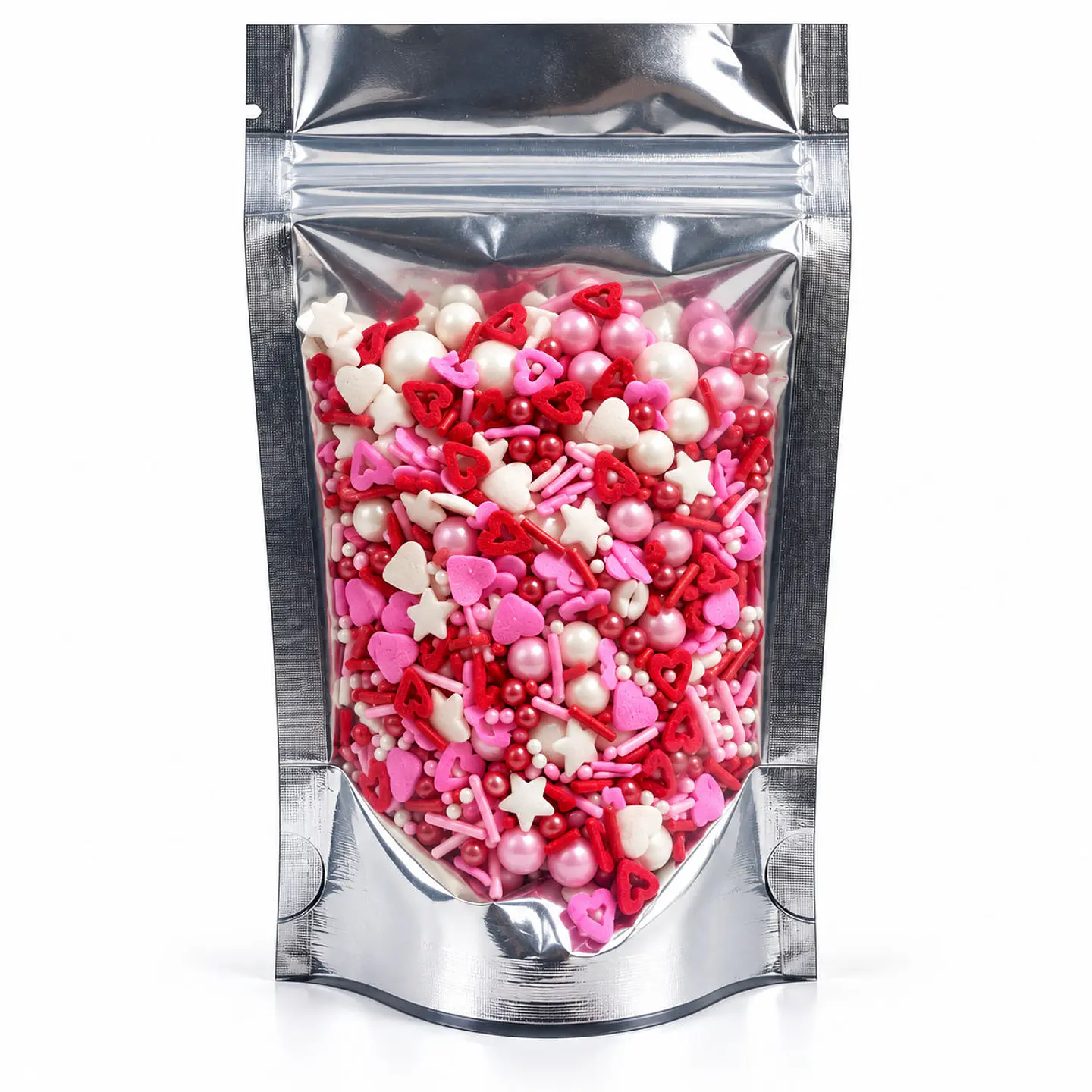 Sprinkles Mix Corazones y Estrellas Rojo, Rosa y Blanco 80 g 1