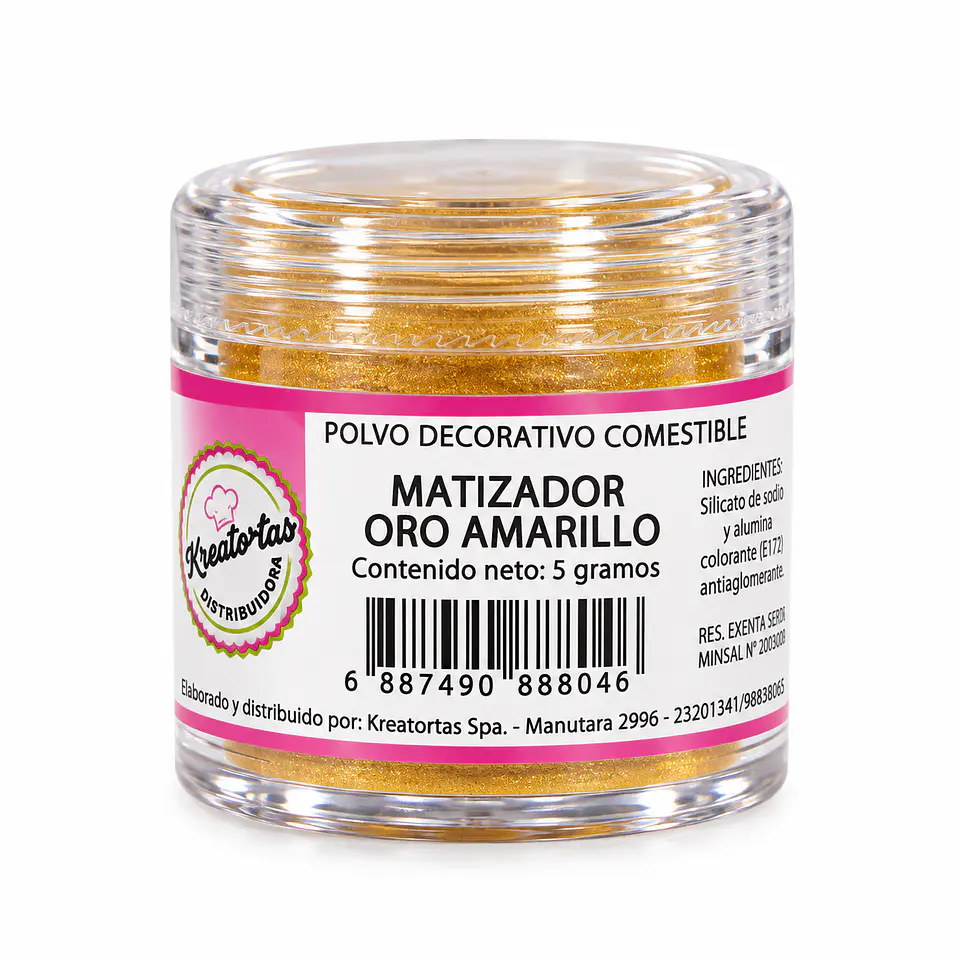 Polvo Decorativo Comestible Oro Amarillo 1