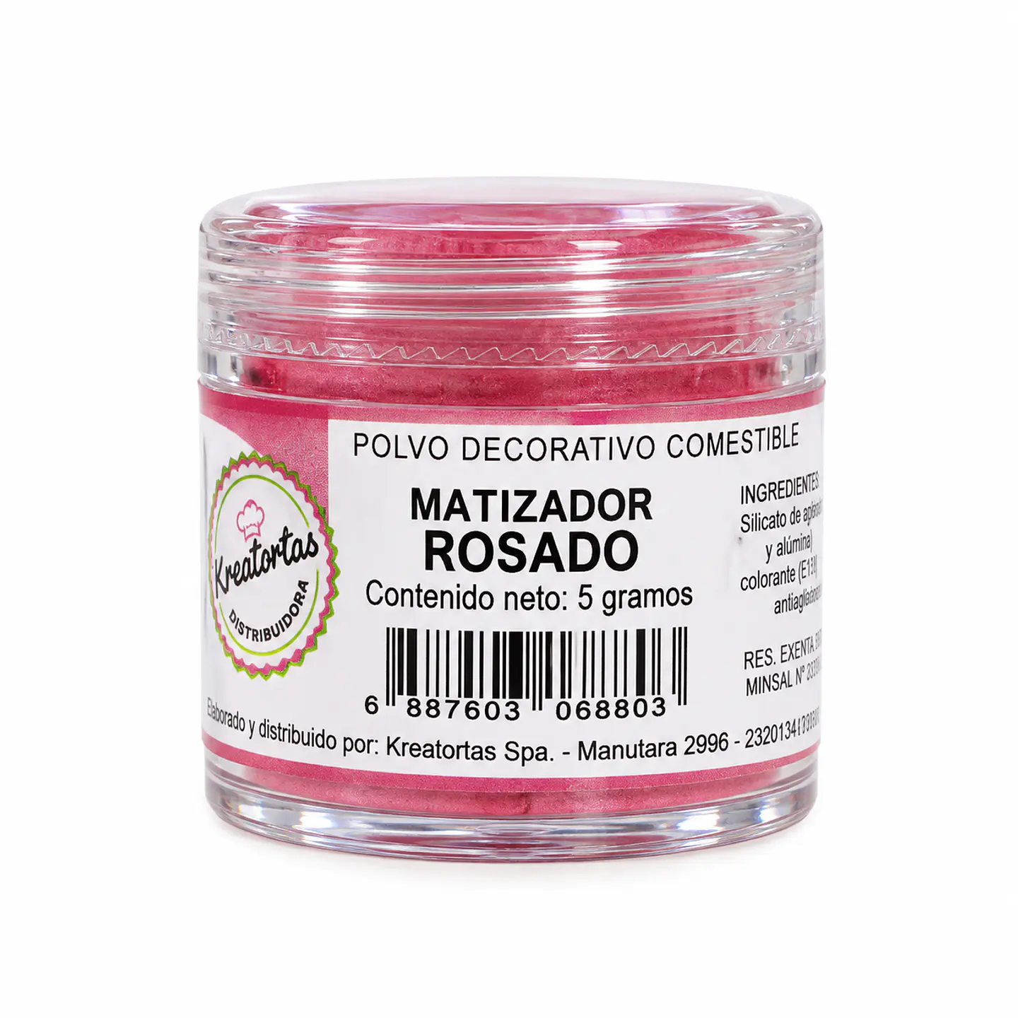 Polvo Decorativo Comestible Rosado 1