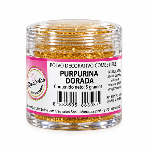 Polvo Decorativo Comestible Purpurina Dorada