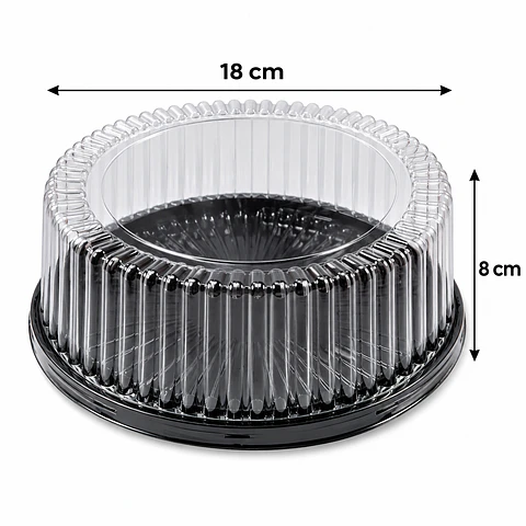 Envase Redondo para Torta con Tapa 18 x 8 cm