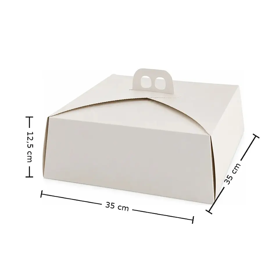 Caja para Torta Blanca con Asa 35 x 35 x 12,5 cm 1