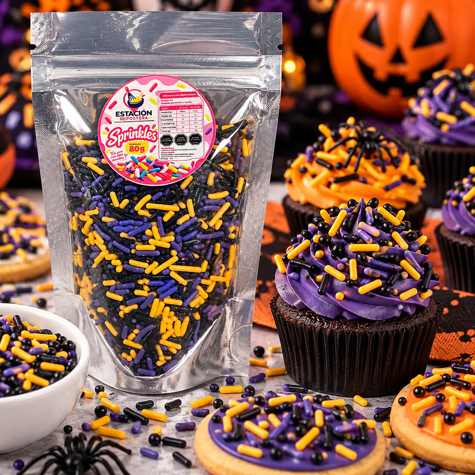 Sprinkles Halloween Negro, Morado y Amarillo 80 g 1