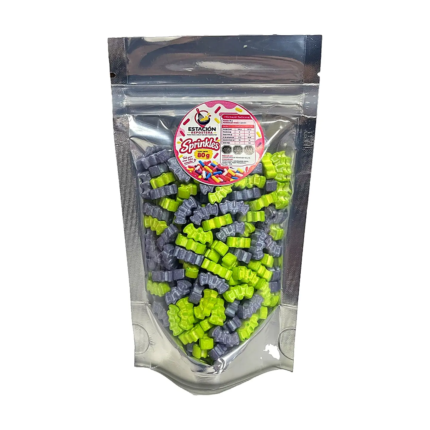 Sprinkles Murciélagos Halloween Verde y Gris 80 g 2