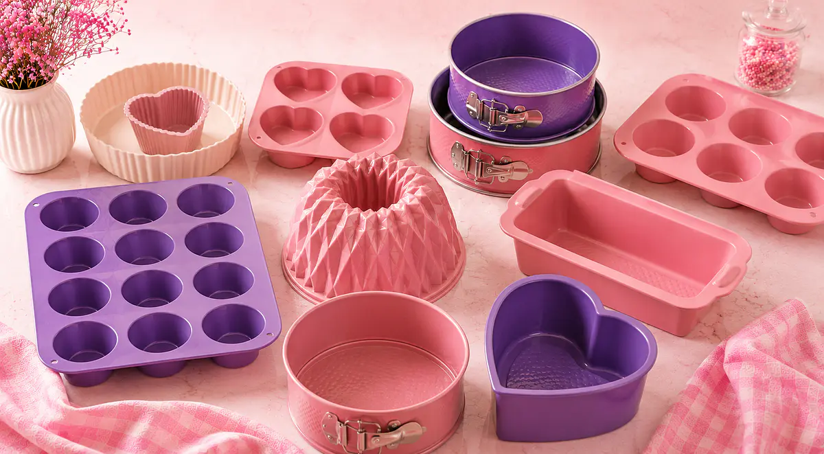 Moldes para repostería en diferentes formas, tamaños, ideales para tortas, cupcakes y postres.  