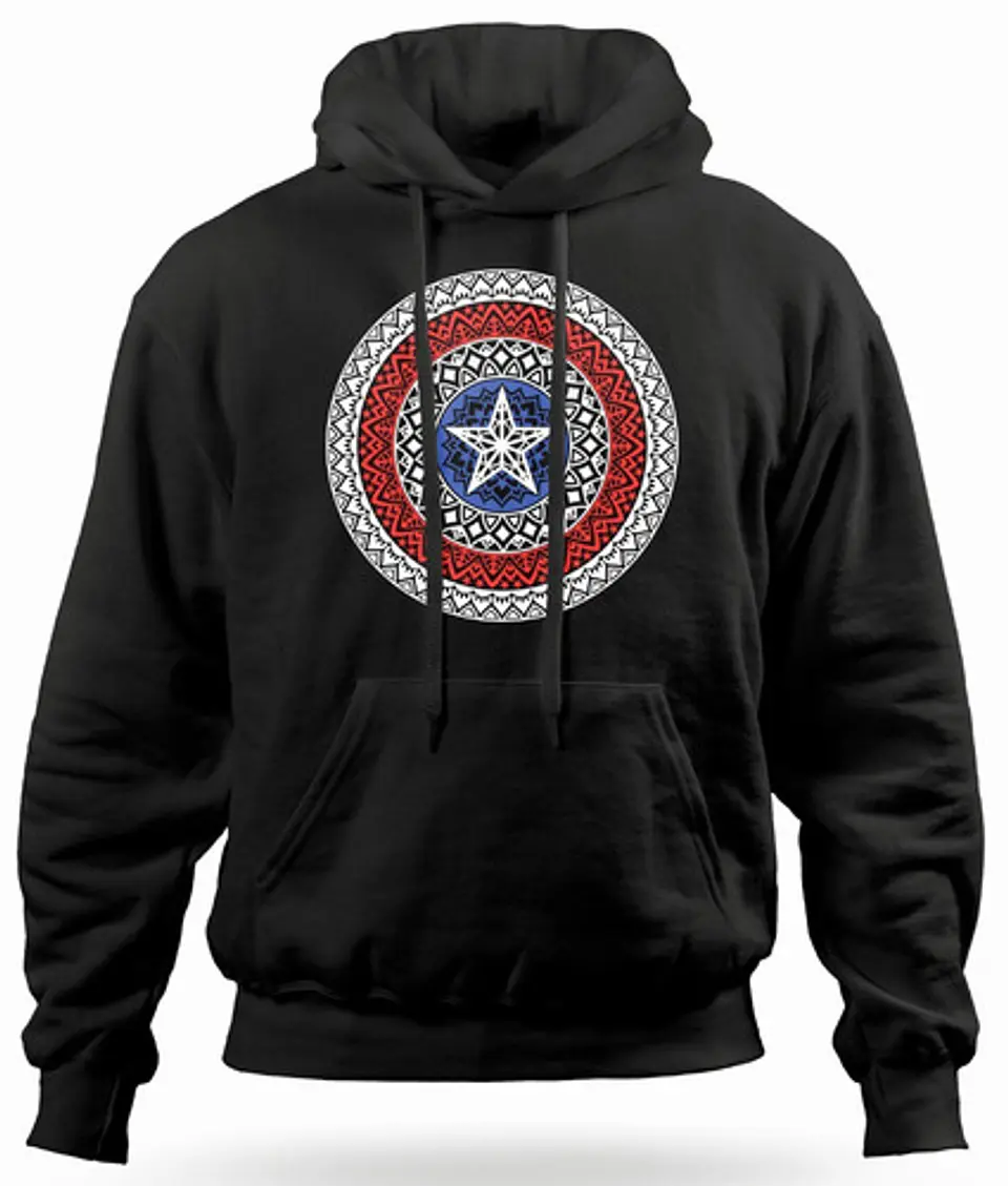 Polerón Canguro Marvel - Capitán América - Escudo | Música 1
