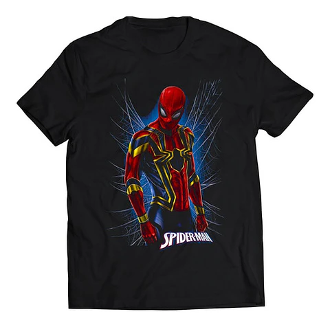 Polera Marvel Spider-man - Fondo Telaraña Azúl | Música