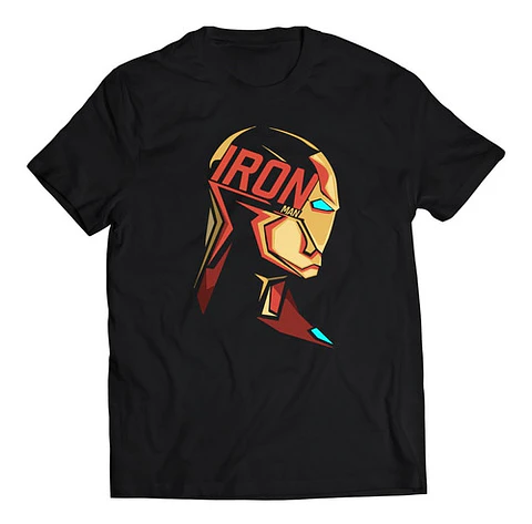 Polera Marvel Iron Man - Cara Y Logo | Música