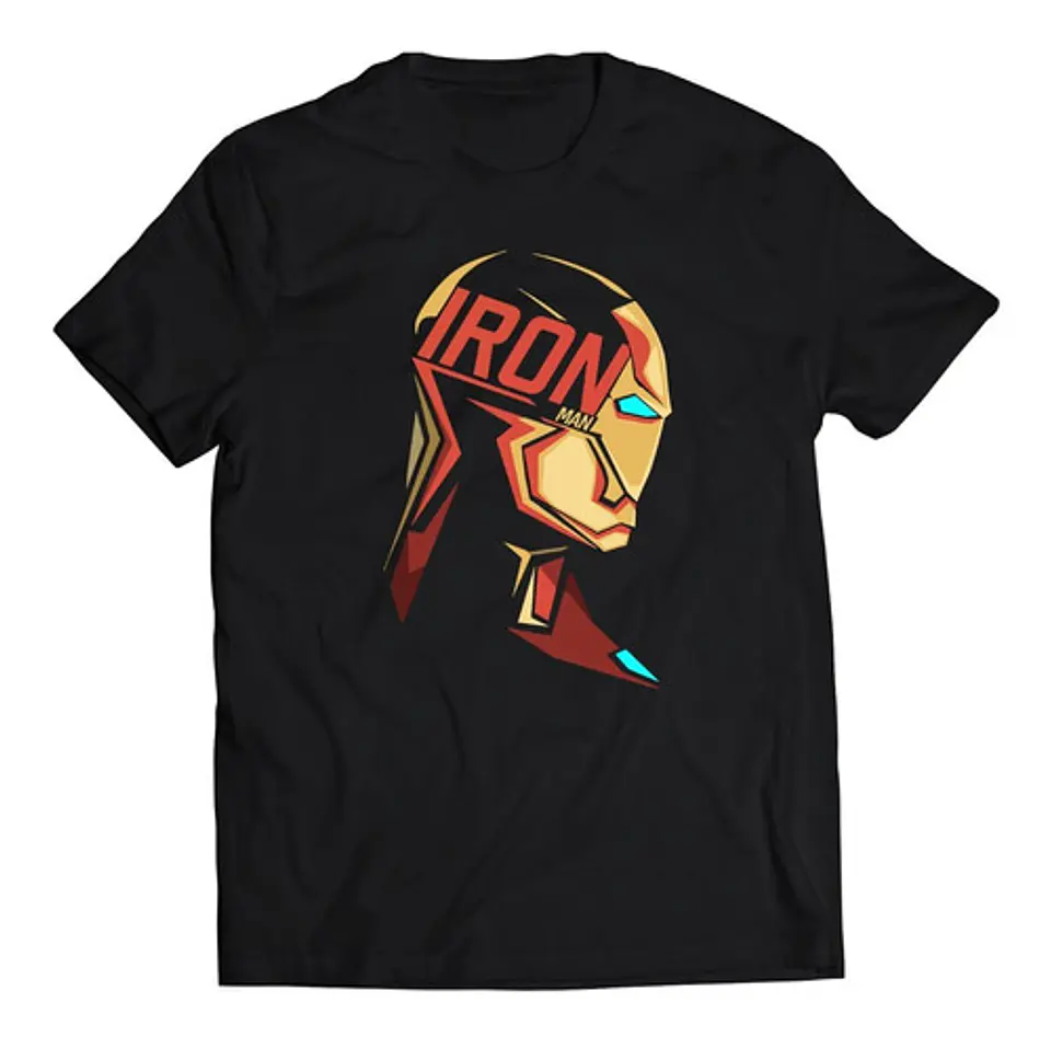 Polera Marvel Iron Man - Cara Y Logo | Música 1