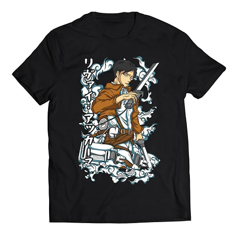 Polera Shingeki No Kyojin Levi Ackerman Humo | Anime Japonés