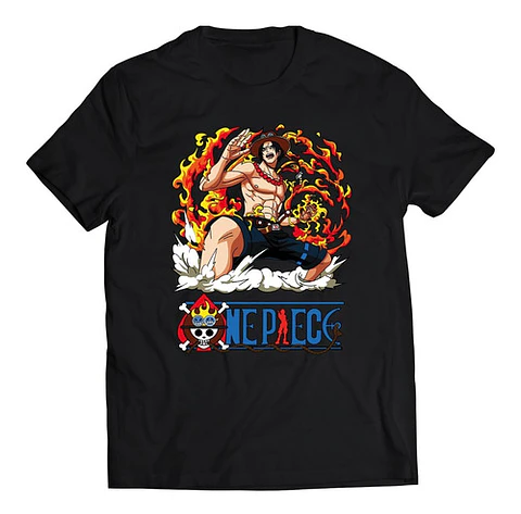 Polera One Piece Puño Llamas | Anime Japonés