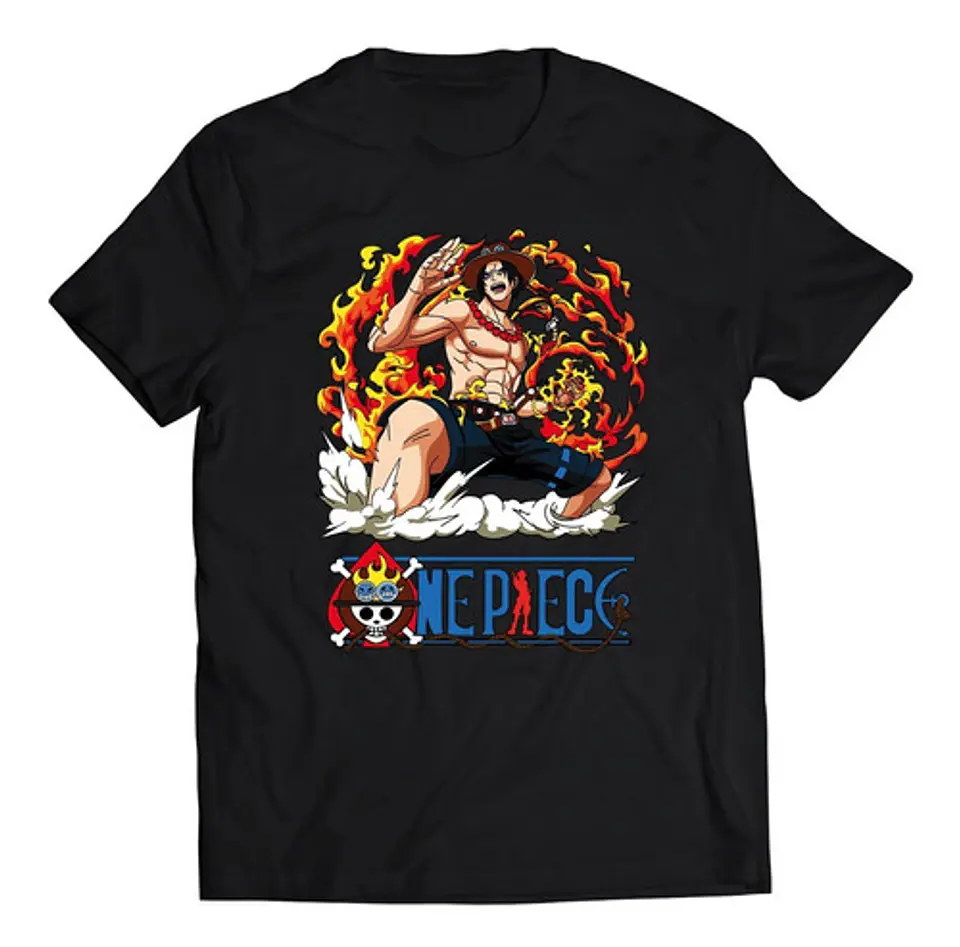 Polera One Piece Puño Llamas | Anime Japonés 1