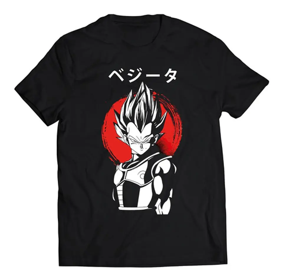 Polera Dragon Ball Vegeta Fondo Rojo | Anime Japonés 1