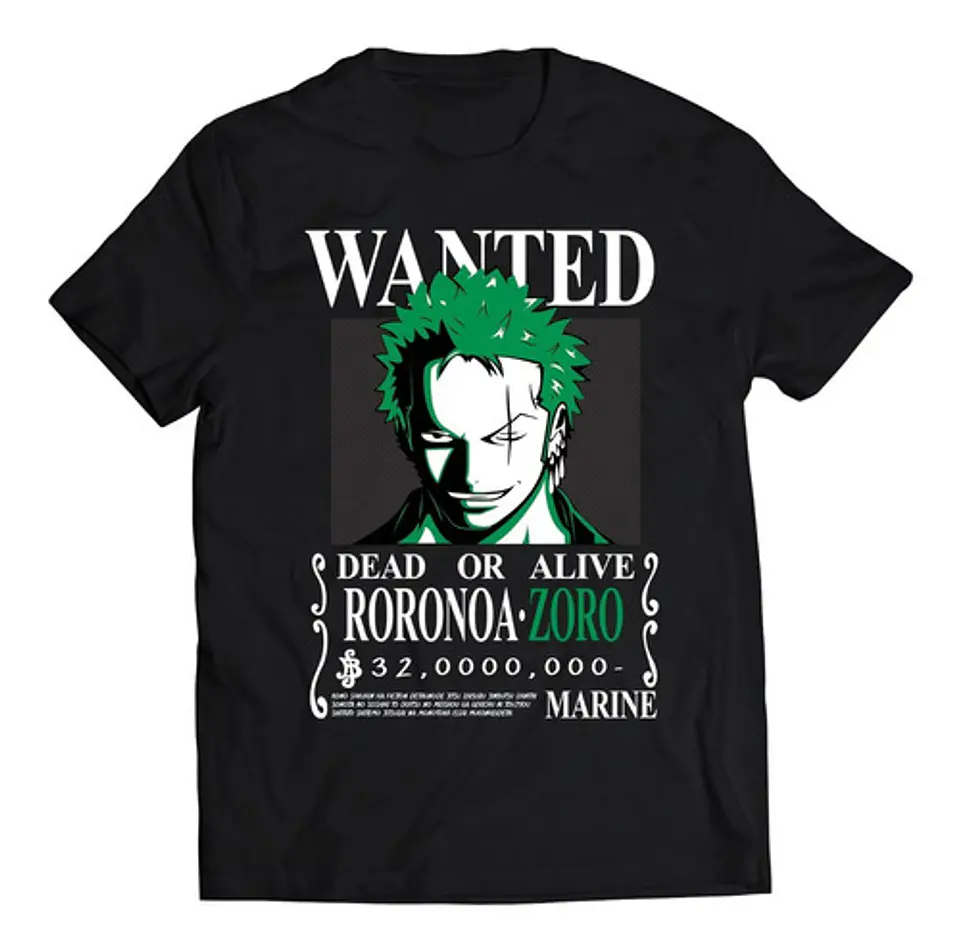 Polera One Piece Zoro Wanted | Anime Japonés 1