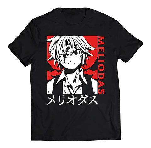 Polera Nanatsu No Taizai Meliodas Fondo Rojo | Anime Japonés