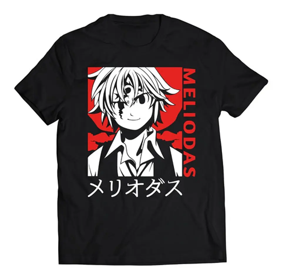 Polera Nanatsu No Taizai Meliodas Fondo Rojo | Anime Japonés 1