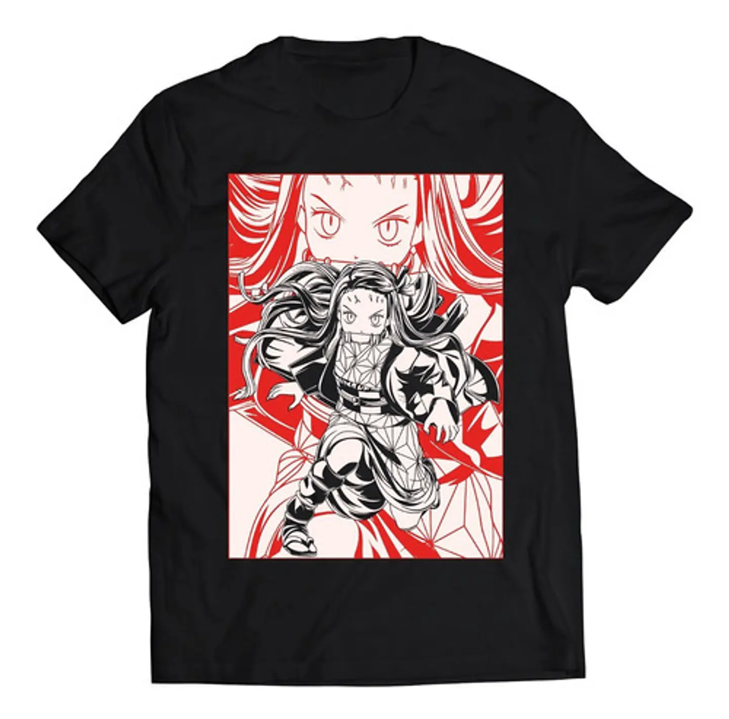 Polera Demon Slayer Nezuko Fondo Rojo | Anime Japonés 1