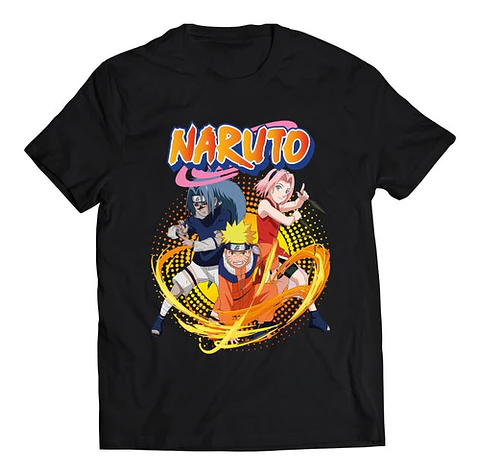 Polera Naruto Sakura Sasuke Pequeños | Anime Japonés
