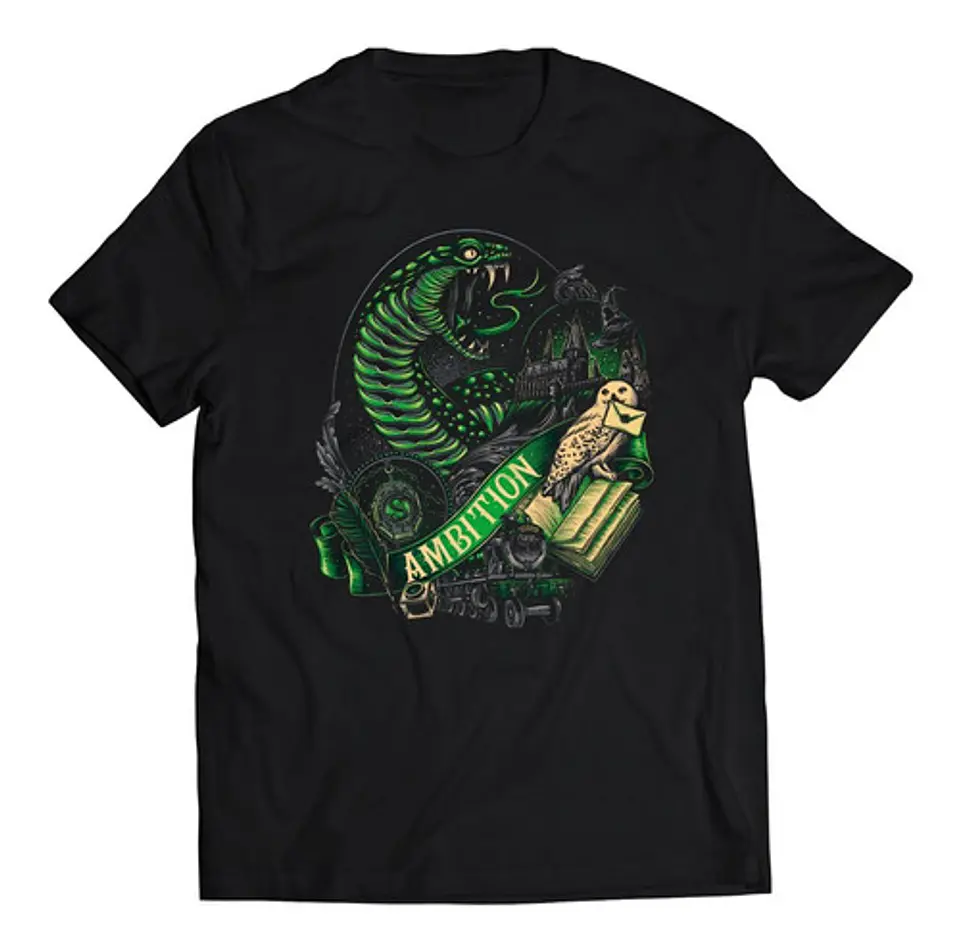Polera Películas - Harry Potter Casa Slytherin Ambición | Estilo Exclusivo 1