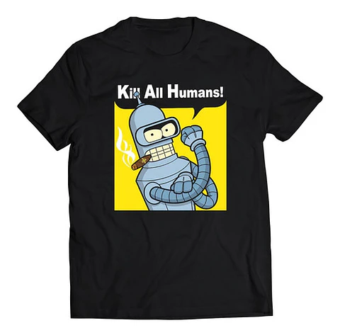 Polera Series - Futurama Bender Kill All Humans | Estilo Exclusivo