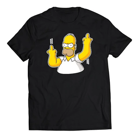 Polera Series  - Los Simpsons Homero Dedo Del Medio | Estilo Exclusivo