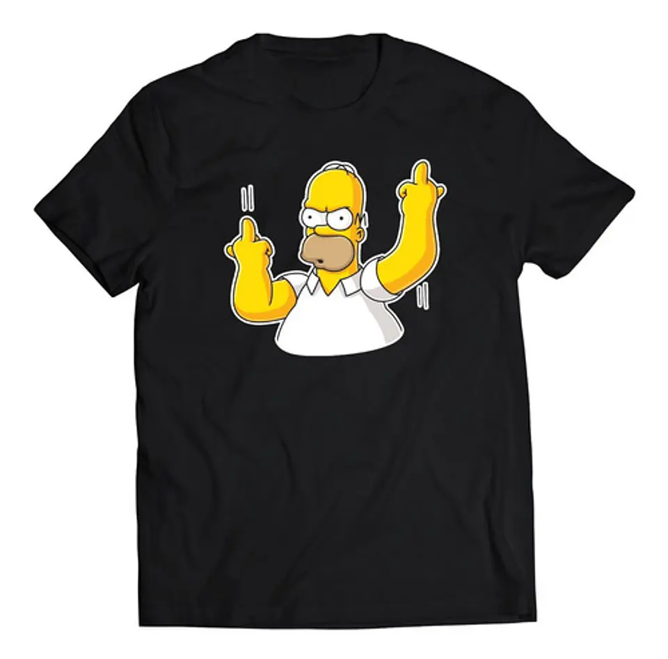 Polera Series  - Los Simpsons Homero Dedo Del Medio | Estilo Exclusivo 1