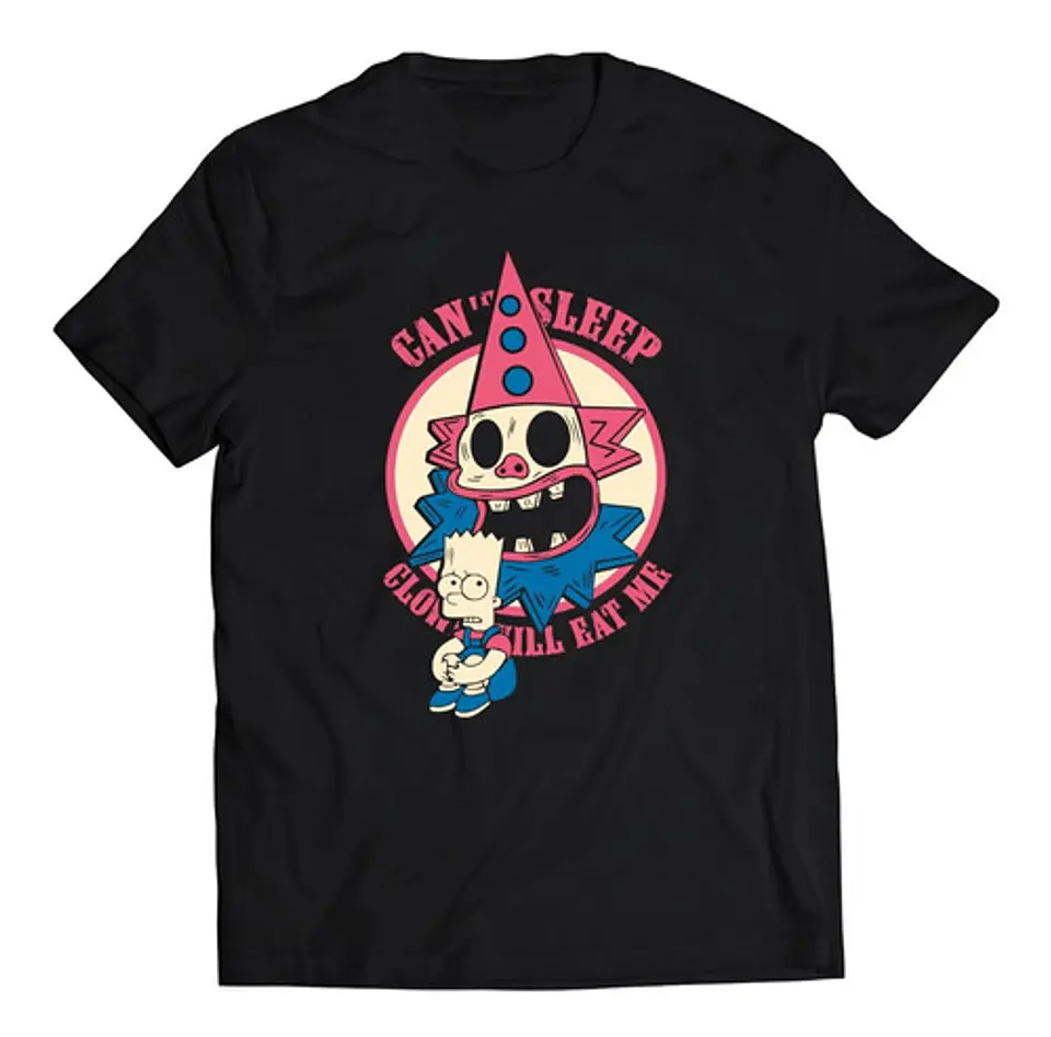 Polera Series  - Los Simpsons Bart Temor A Los Payasos | Estilo Exclusivo 1